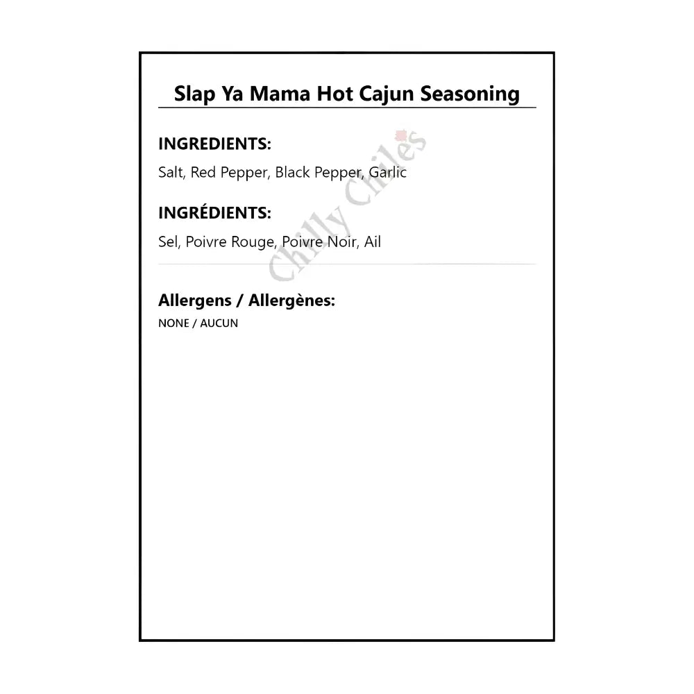 Slap Ya Mama Hot Cajun Seasoning - Spice/Peppers