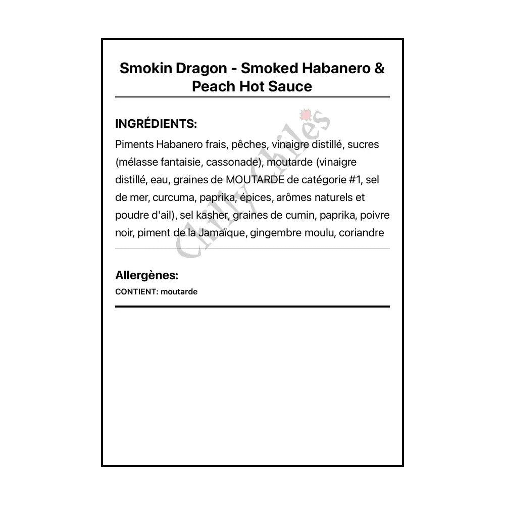 Smokin Dragon - Smoked Habanero & Peach Hot Sauce - Hot Sauce