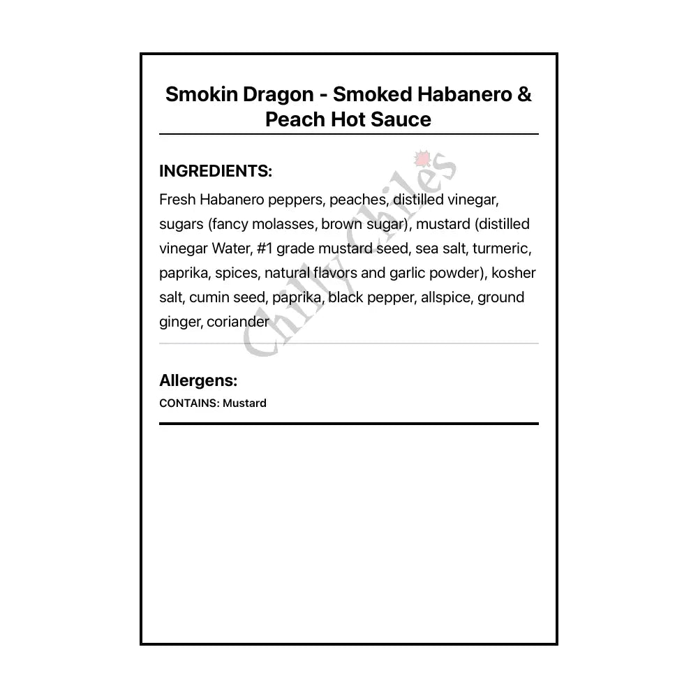 Smokin Dragon - Smoked Habanero & Peach Hot Sauce - Hot Sauce