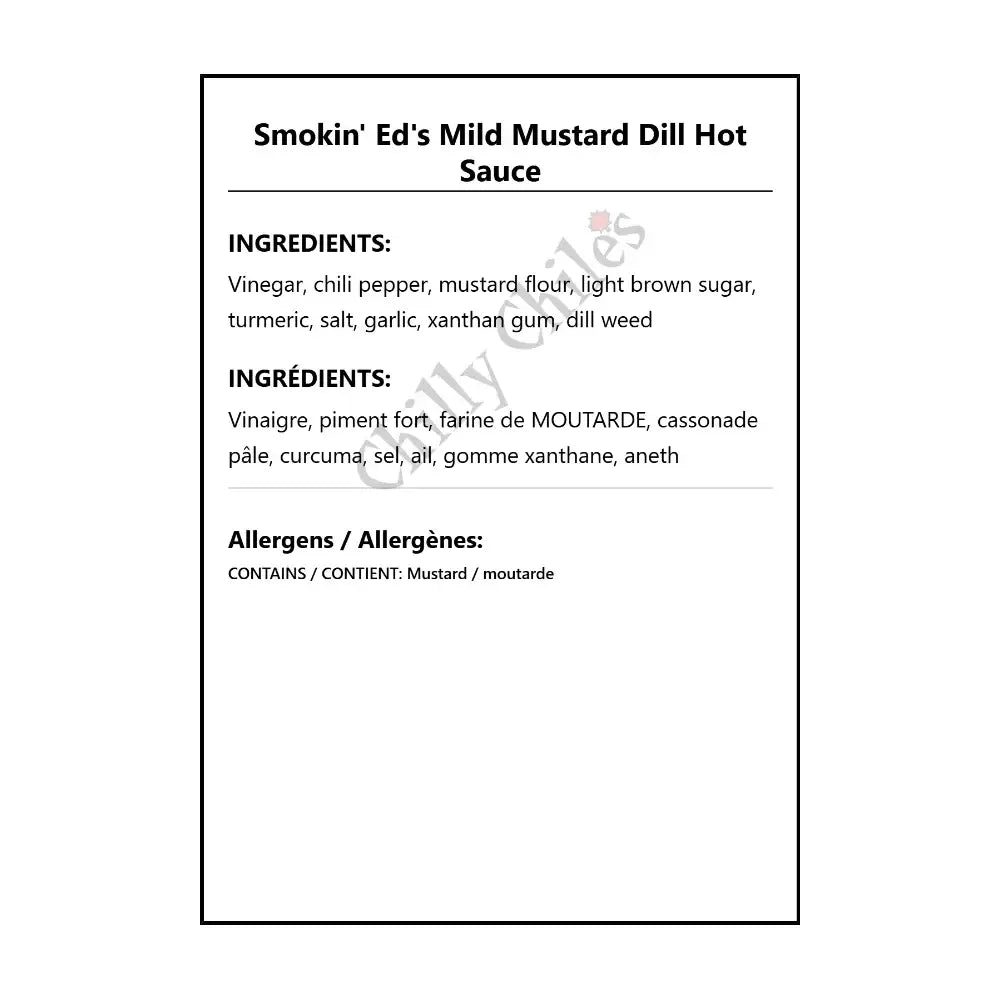 Smokin’ Ed’s Mild Mustard Dill Hot Sauce - Hot Sauce