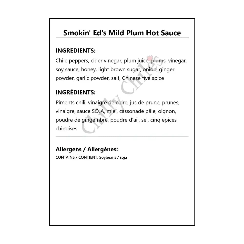 Smokin’ Ed’s Mild Plum Hot Sauce - Hot Sauce