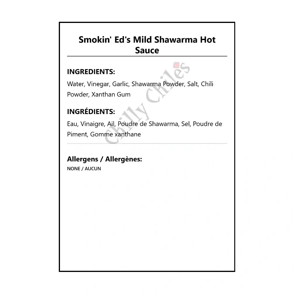 Smokin’ Ed’s Mild Shawarma Hot Sauce - Hot Sauce