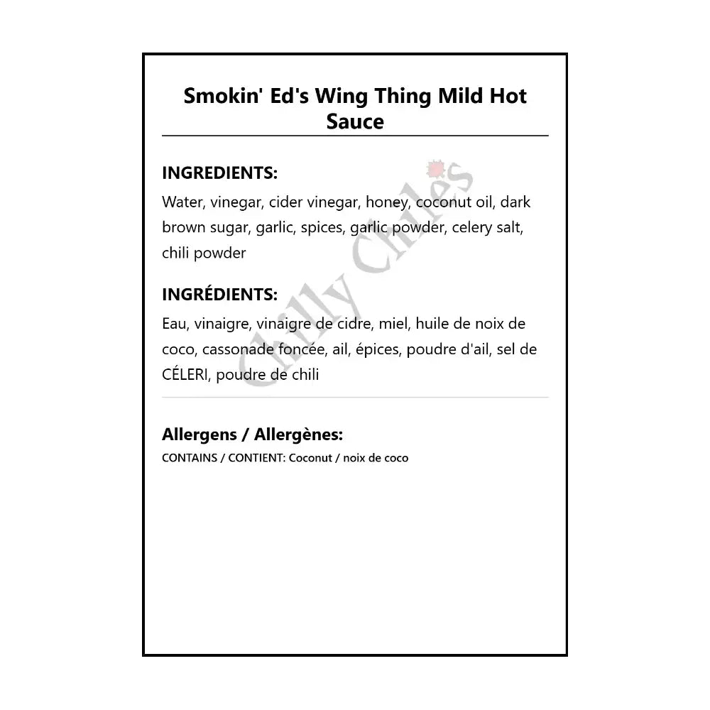 Smokin’ Ed’s Wing Thing Mild Hot Sauce - Hot Sauce