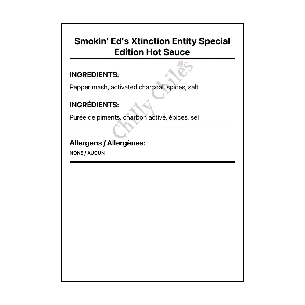 Smokin’ Ed’s Xtinction Entity Special Edition Hot Sauce - Hot Sauce