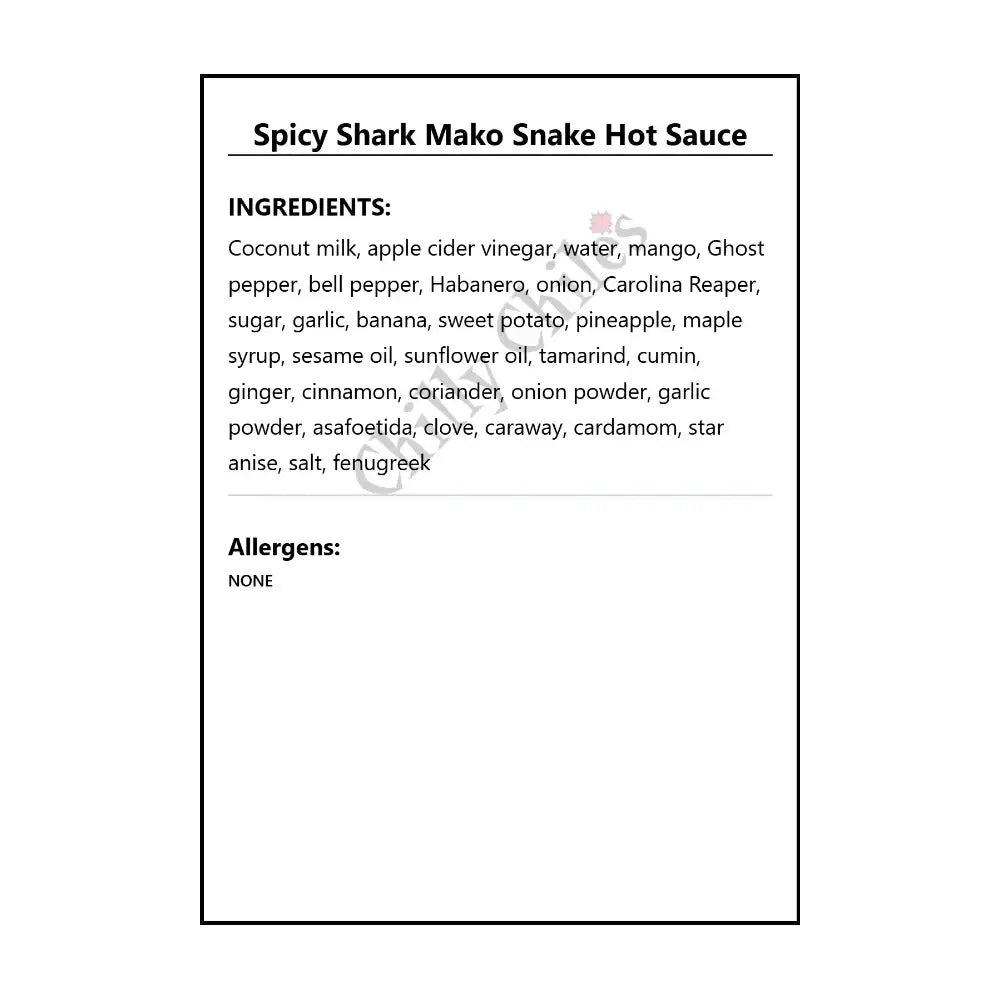 Spicy Shark Mako Snake Hot Sauce - Hot Sauce