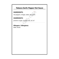 Tabasco Garlic Pepper Hot Sauce - Hot Sauce