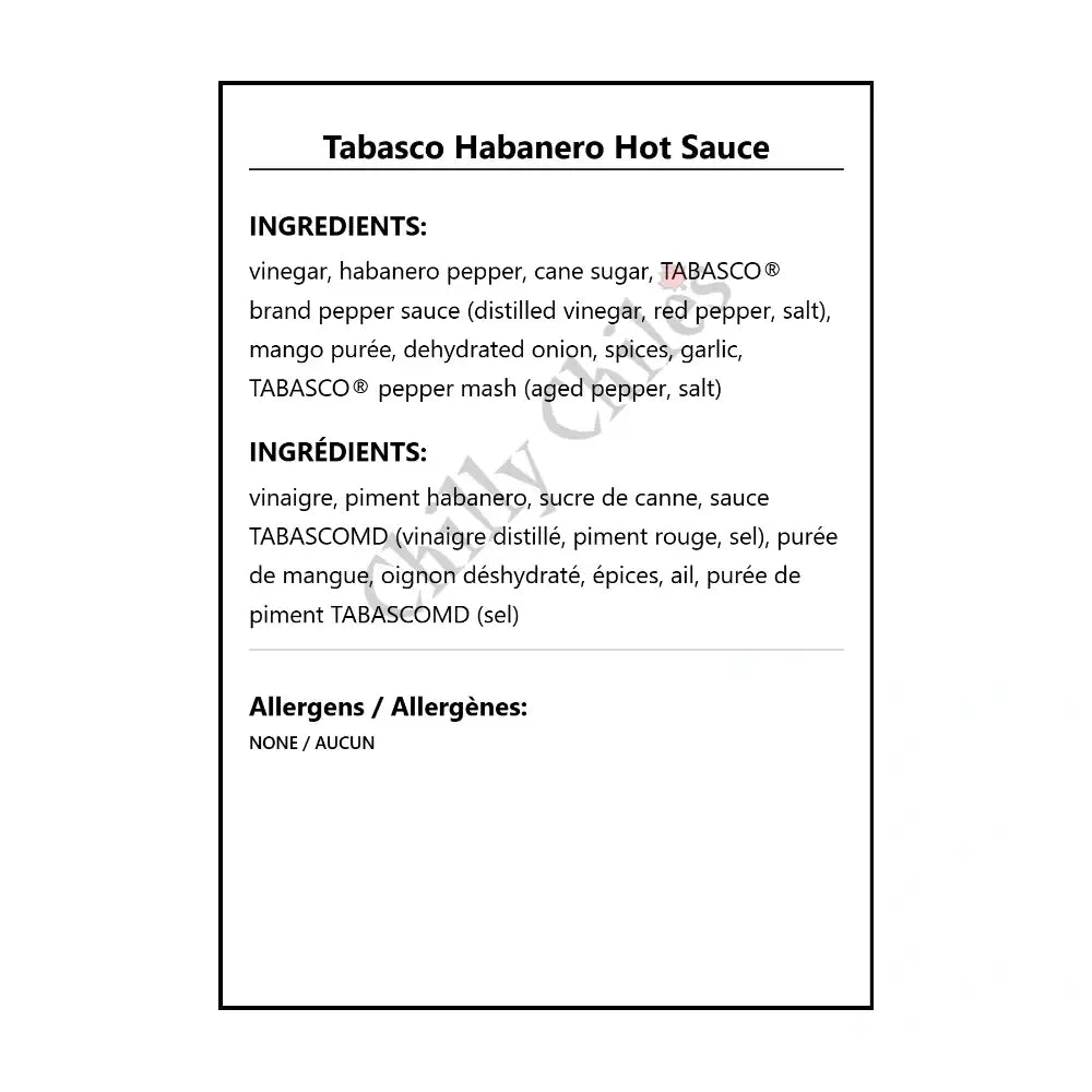 Tabasco Habanero Hot Sauce - Hot Sauce