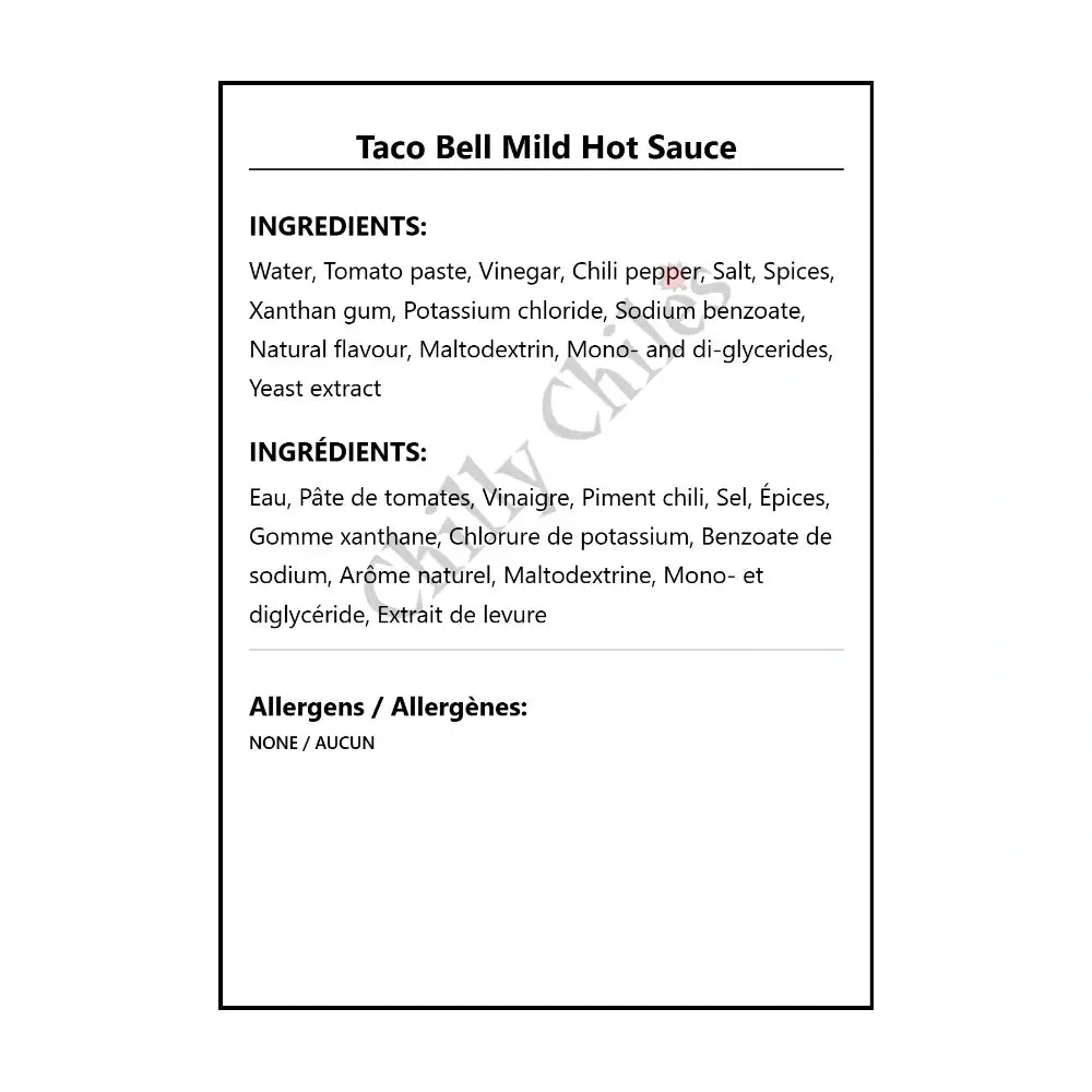 Taco Bell Mild Hot Sauce - Hot Sauce