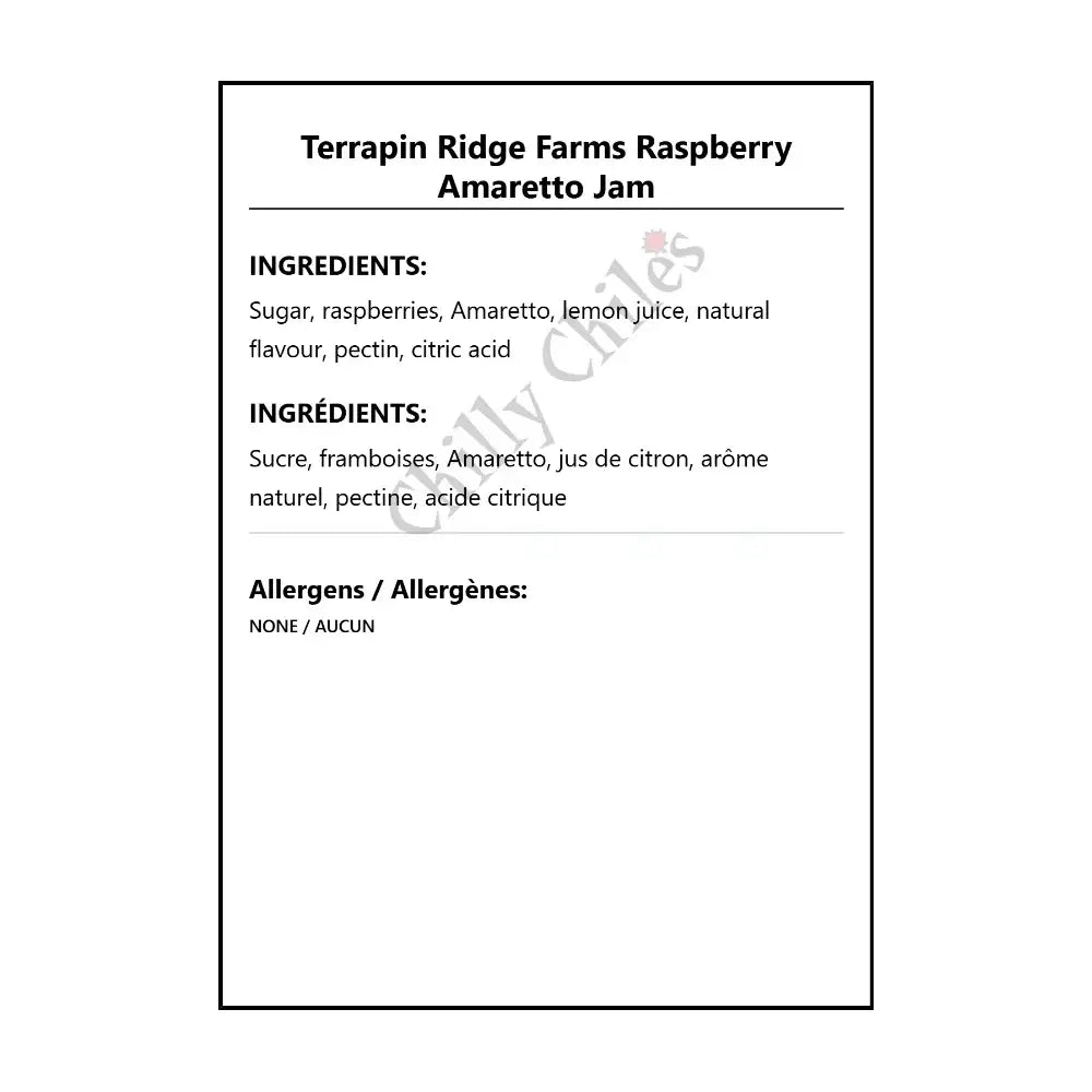 Terrapin Ridge Farms Raspberry Amaretto Jam - Condiments