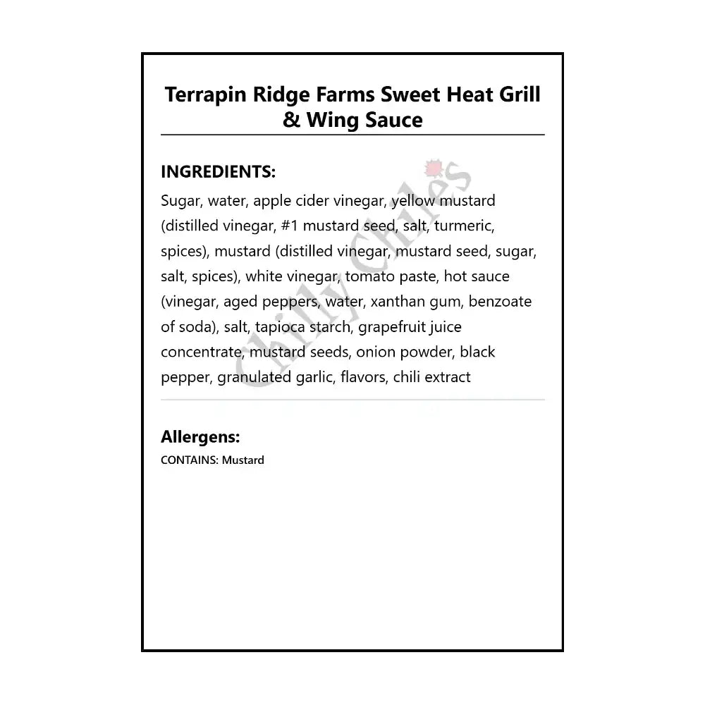Terrapin Ridge Farms Sweet Heat Grill & Wing Sauce - Wing Sauce