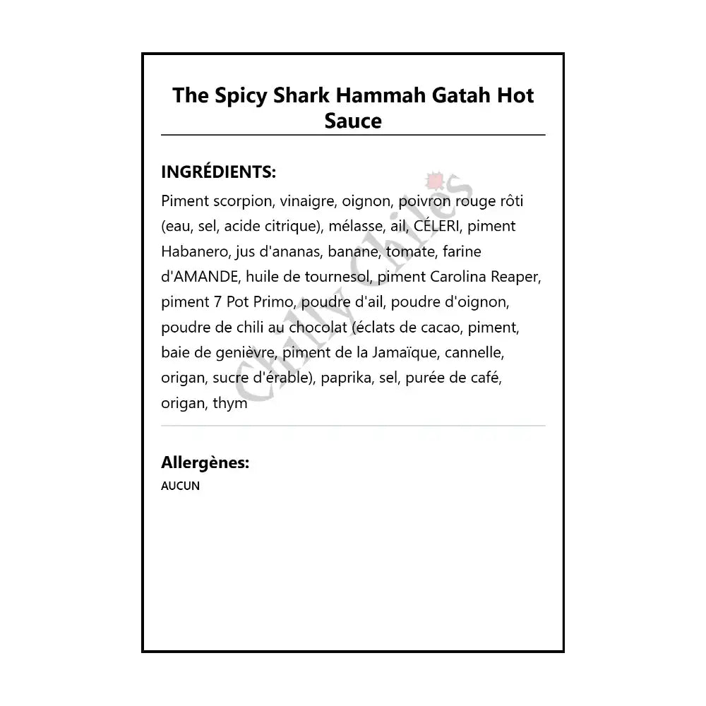 The Spicy Shark Hammah Gatah Hot Sauce - Hot Sauce