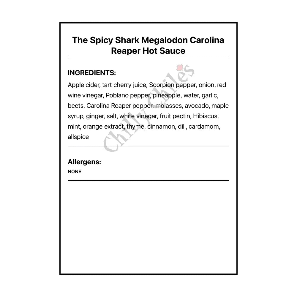 The Spicy Shark Megalodon Carolina Reaper Hot Sauce - Hot Sauce