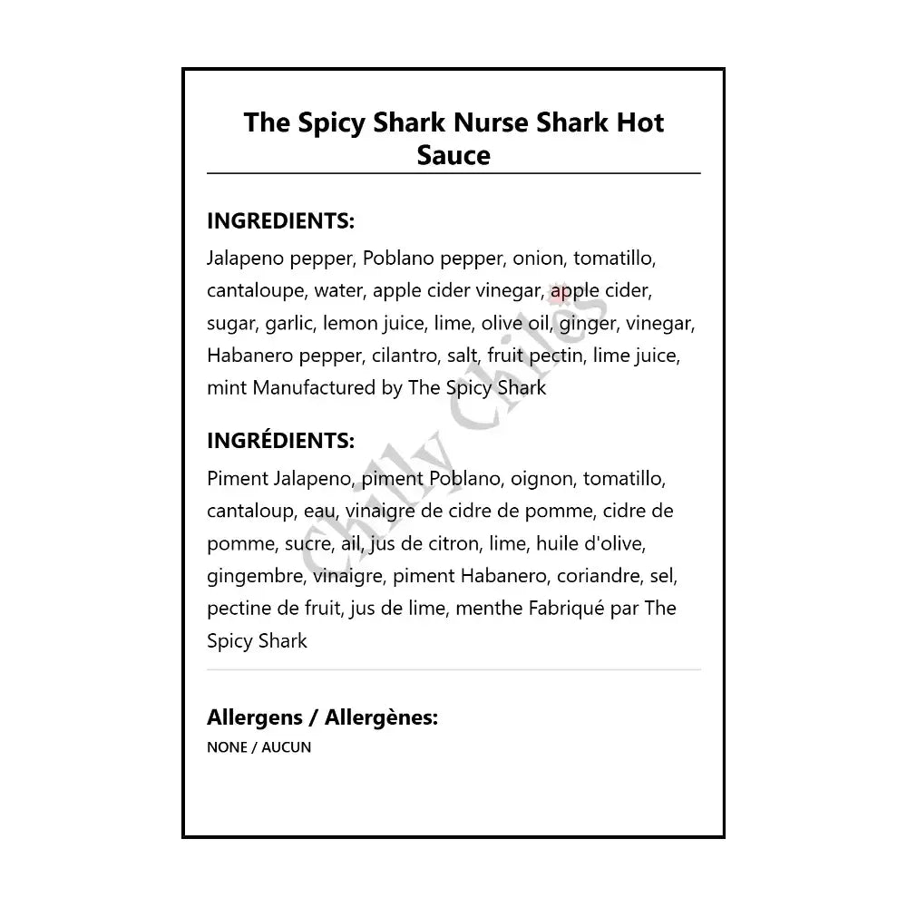 The Spicy Shark Nurse Shark Hot Sauce - Hot Sauce