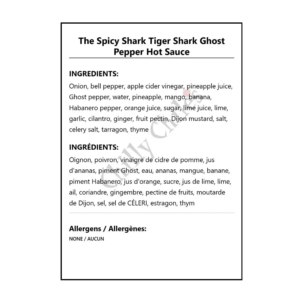 The Spicy Shark Tiger Shark Ghost Pepper Hot Sauce - Hot Sauce