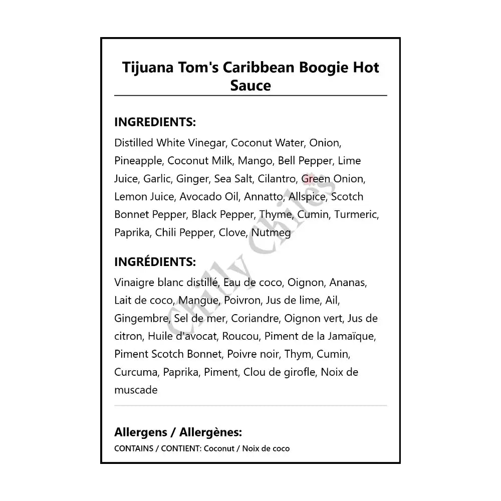 Tijuana Tom’s Caribbean Boogie Hot Sauce - Hot Sauce