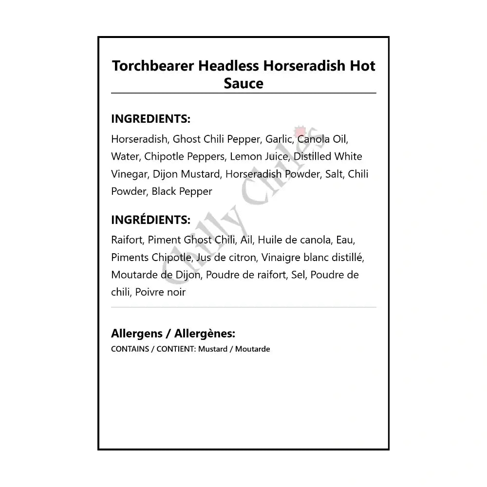 Torchbearer Headless Horseradish Hot Sauce - Hot Sauce
