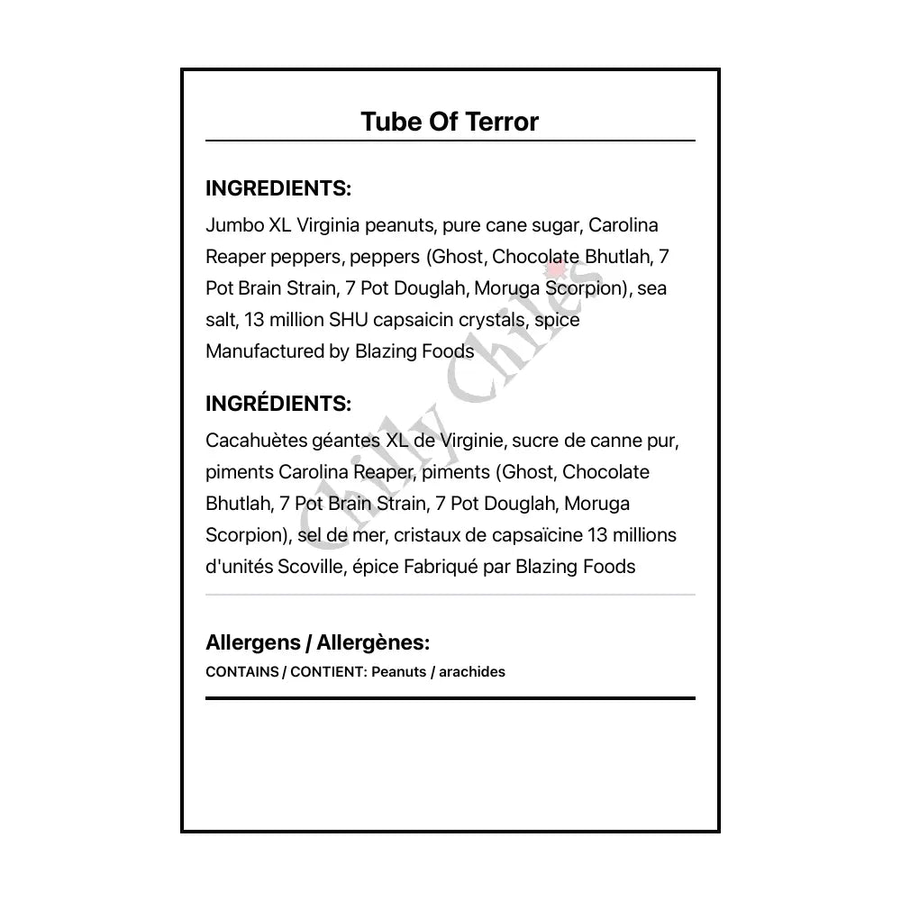 Tube Of Terror - Snacks