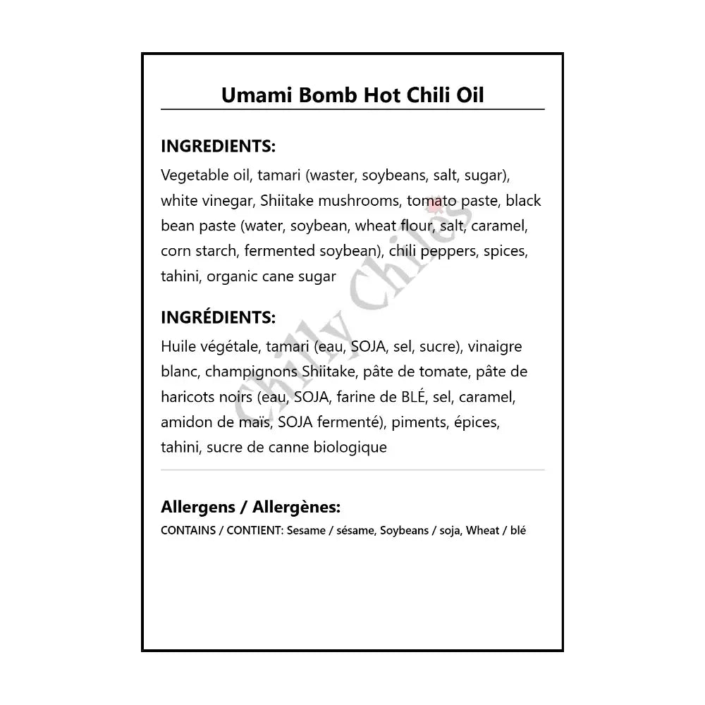Umami Bomb Hot Chili Oil - Condiments