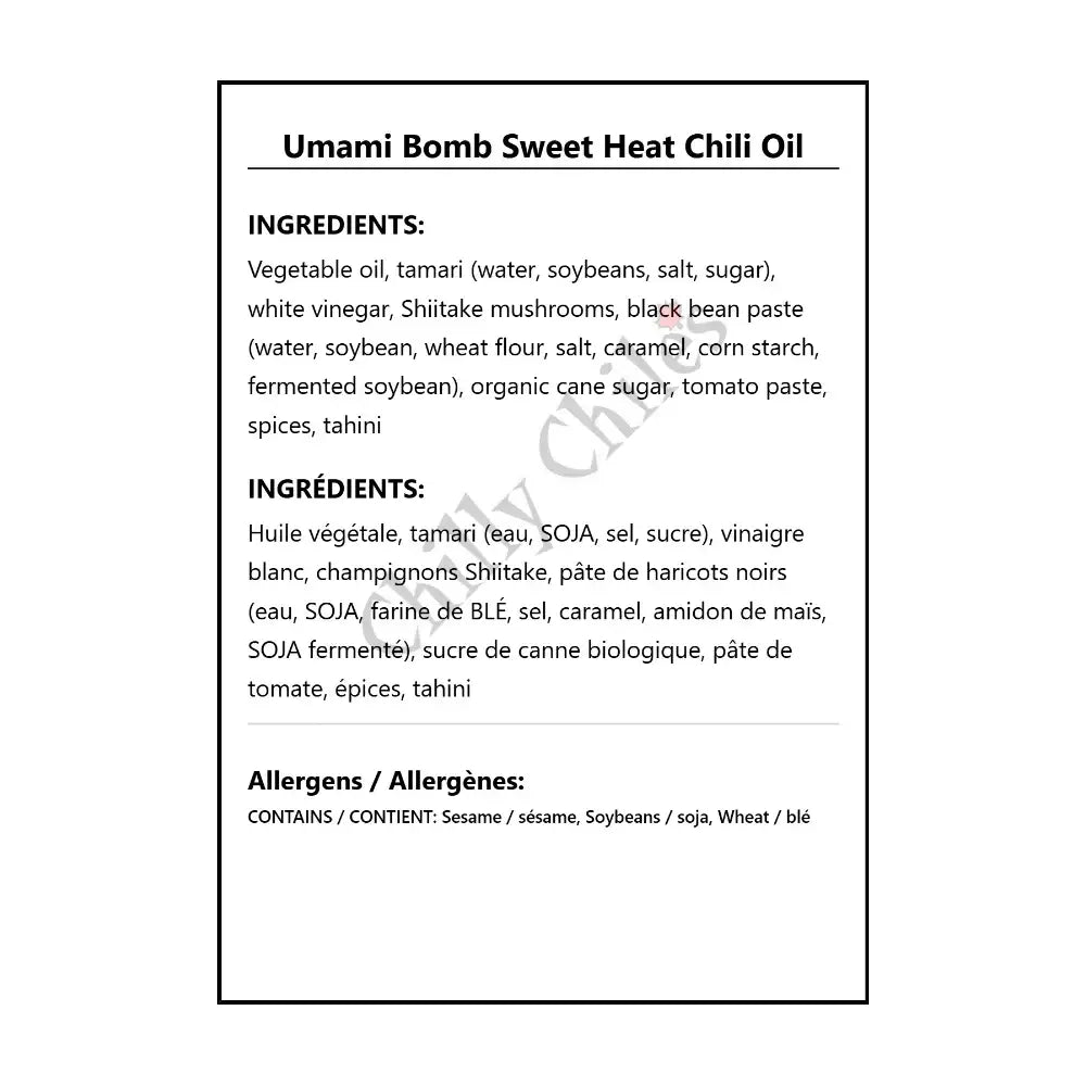Umami Bomb Sweet Heat Chili Oil - Condiments