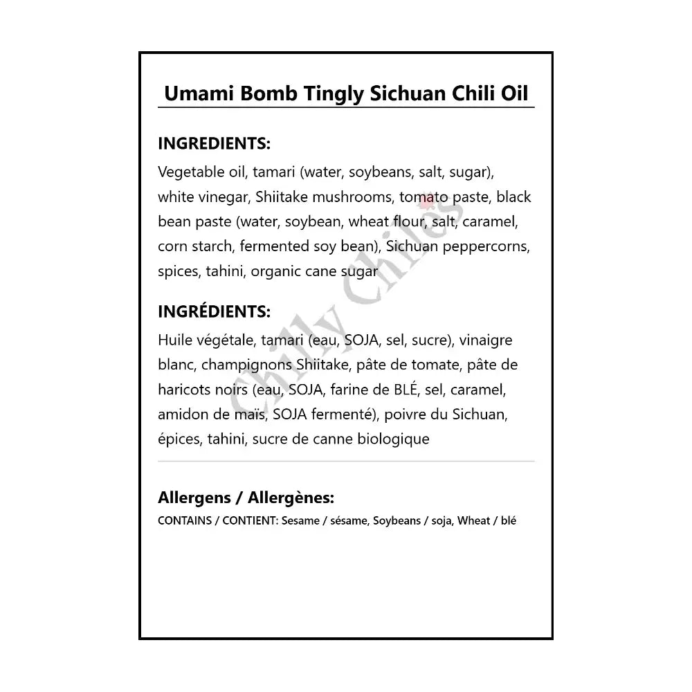 Umami Bomb Tingly Sichuan Chili Oil - Condiments
