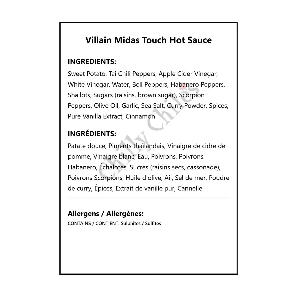 Villain Midas Touch Hot Sauce - Hot Sauce