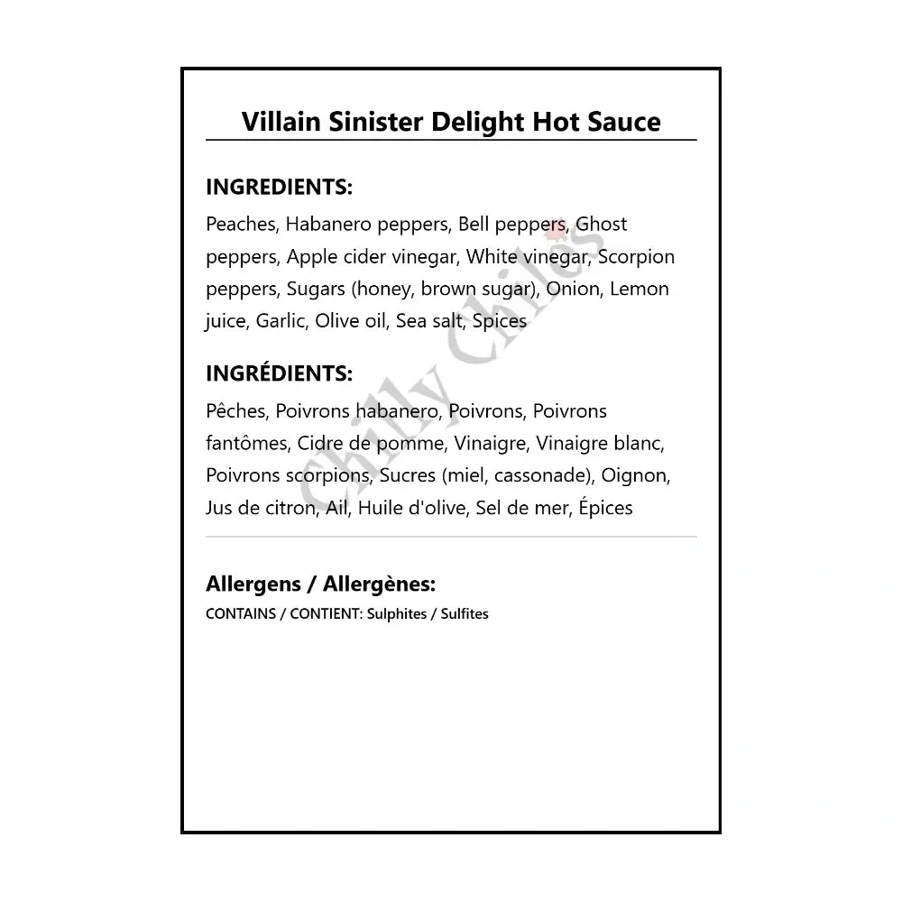 Villain Sinister Delight Hot Sauce - Hot Sauce