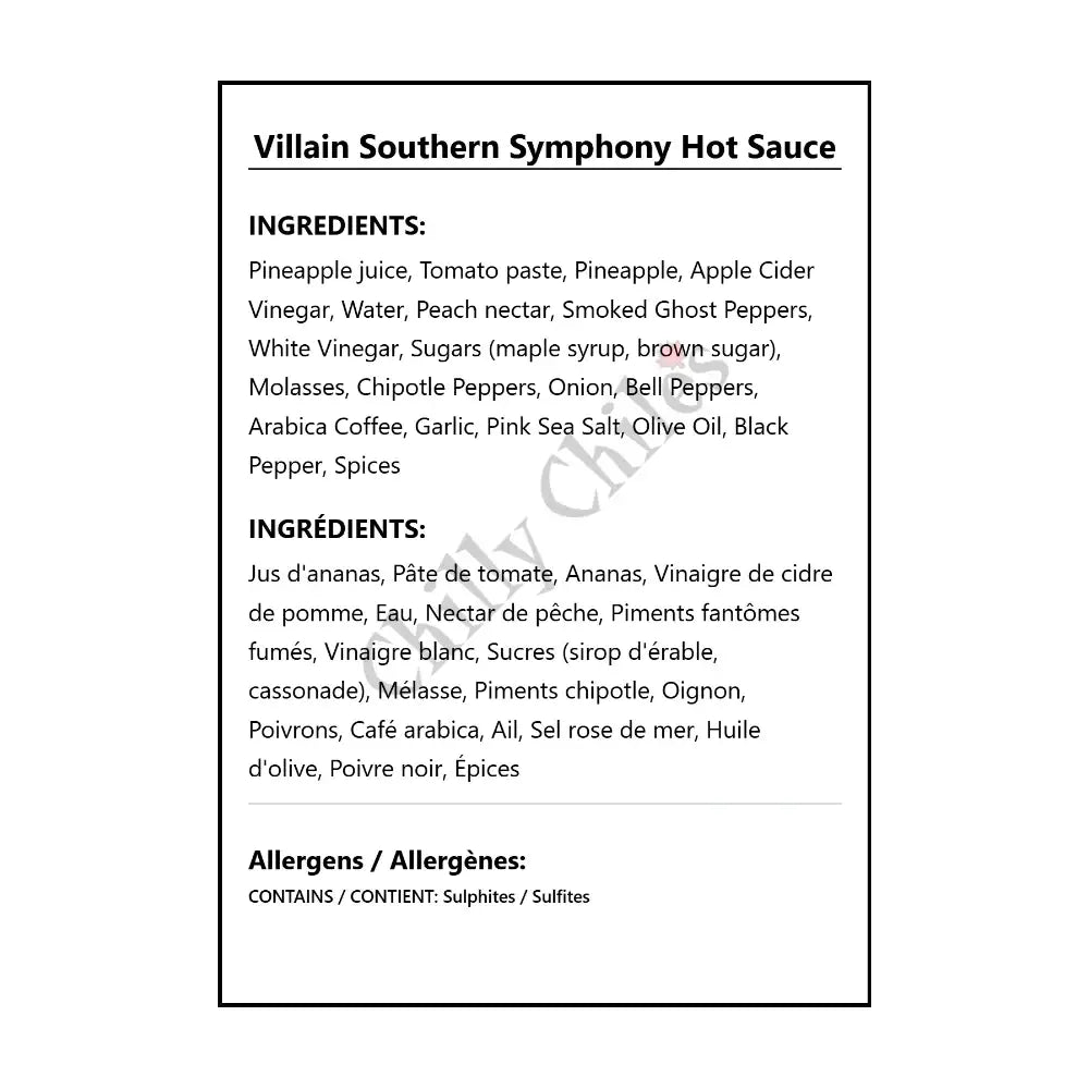 Villain Southern Symphony Hot Sauce - Hot Sauce