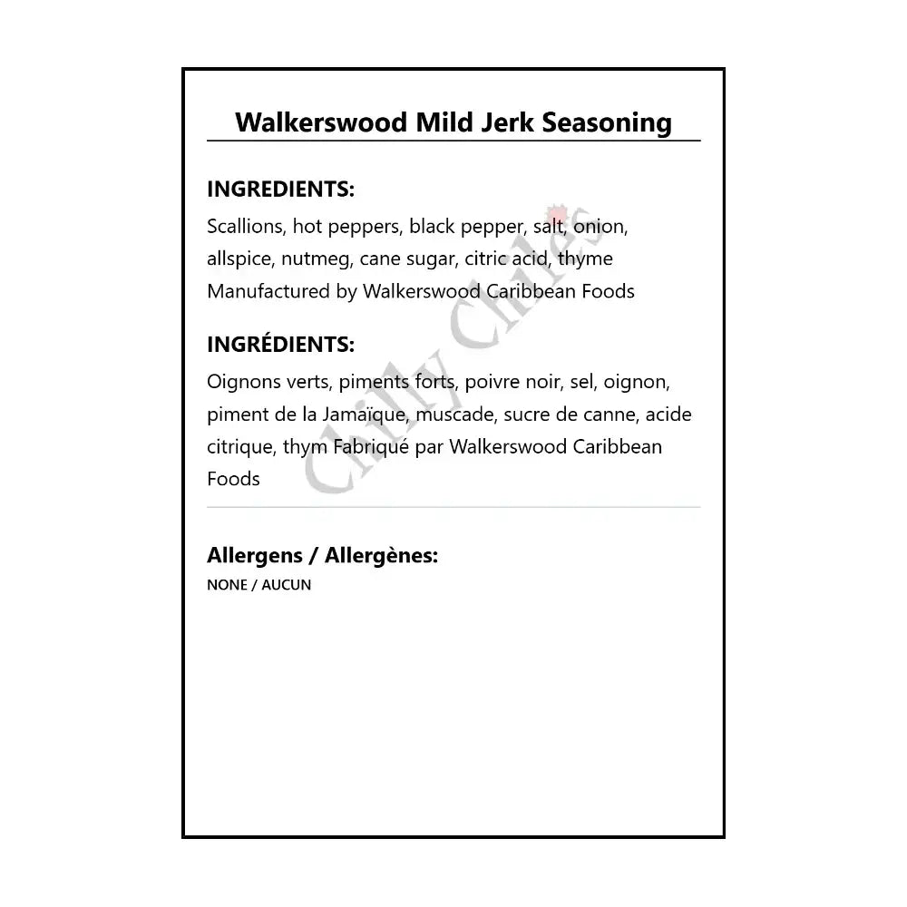 Walkerswood Mild Jerk Seasoning - Jerk