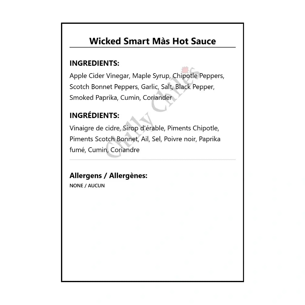 Wicked Smart Màs Hot Sauce - Hot Sauce